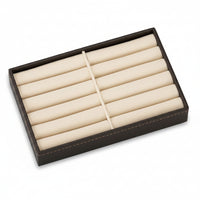 Chocolate/Beige Leatherette 10 Bangle Tray