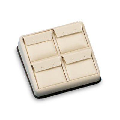 Chocolate/Beige Leatherette 4 Earring Stand