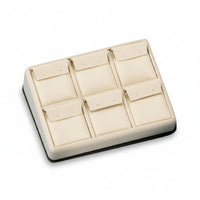 Chocolate/Beige Leatherette 6 Earring Stand