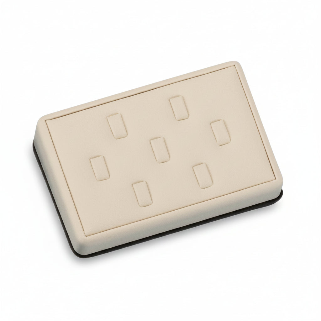 Chocolate/Beige Leatherette 7 Clip Ring Stand