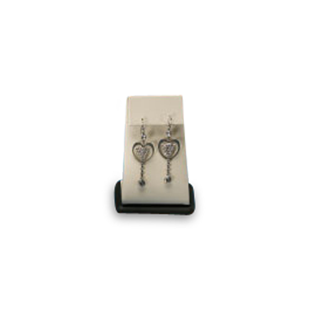 Chocolate/Beige Leatherette Tall Earring Stand