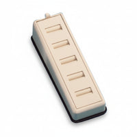 Chocolate/Beige Leatherette 5 Slot Ring Tray
