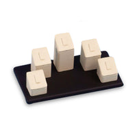 Chocolate/Beige Leatherette 5 Clip Ring Tower