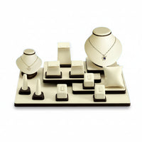 Chocolate/Beige Leatherette Showcase Display Set