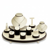 Chocolate/Beige Leatherette Showcase Display Set