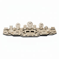4' Chocolate/Beige Leatherette Showcase Display Set