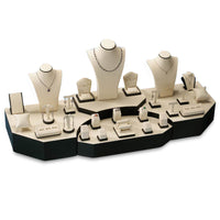 Chocolate/Beige Leatherette Showcase Display Set
