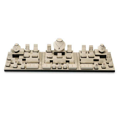 Chocolate/Beige Leatherette Showcase Display Set