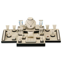 Chocolate/Beige Leatherette Showcase Display Set