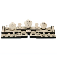 Chocolate/Beige Leatherette Showcase Display Set