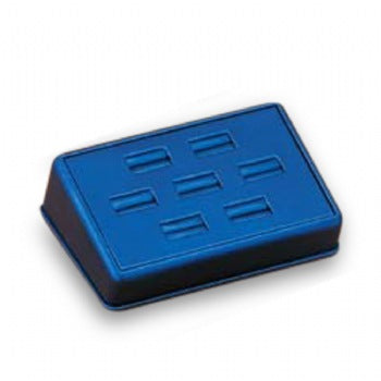 Navy Blue Leatherette 7 Ring Slot Stand