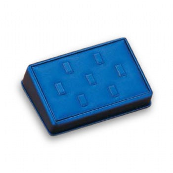 Navy Blue Leatherette 7 Clip Ring Stand
