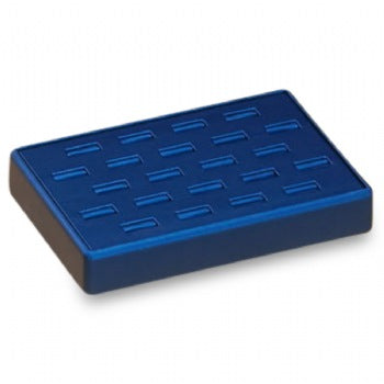 Navy Blue Leatherette 22 Slot Ring Tray