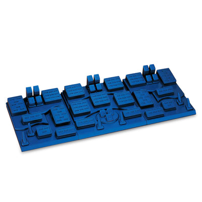 Blue Leatherette Showcase Display Set