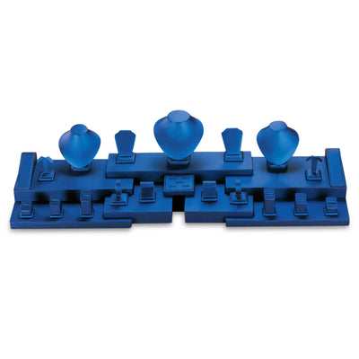 Blue Leatherette Showcase Display Set