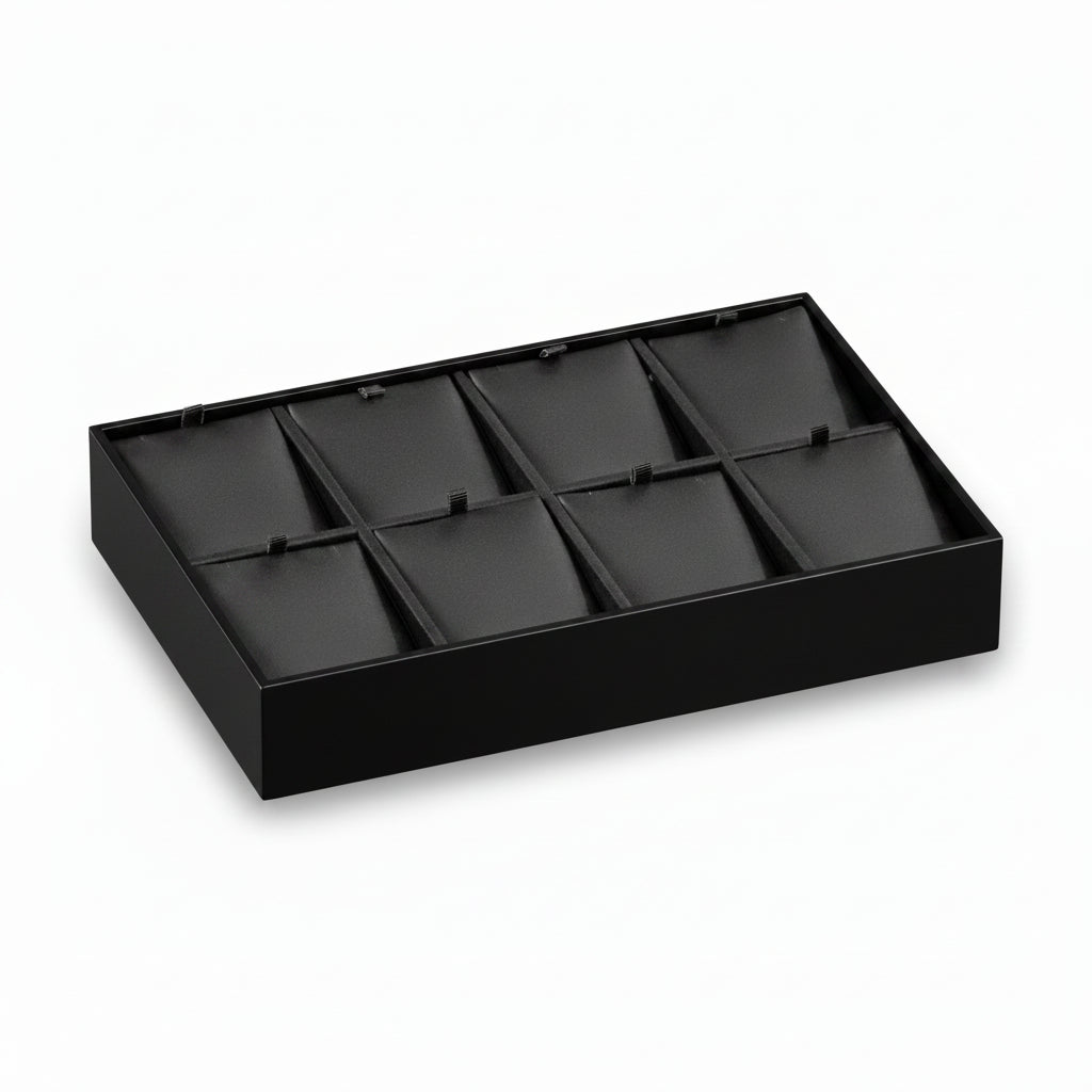 Black Leatherette 8 Pendant Tray