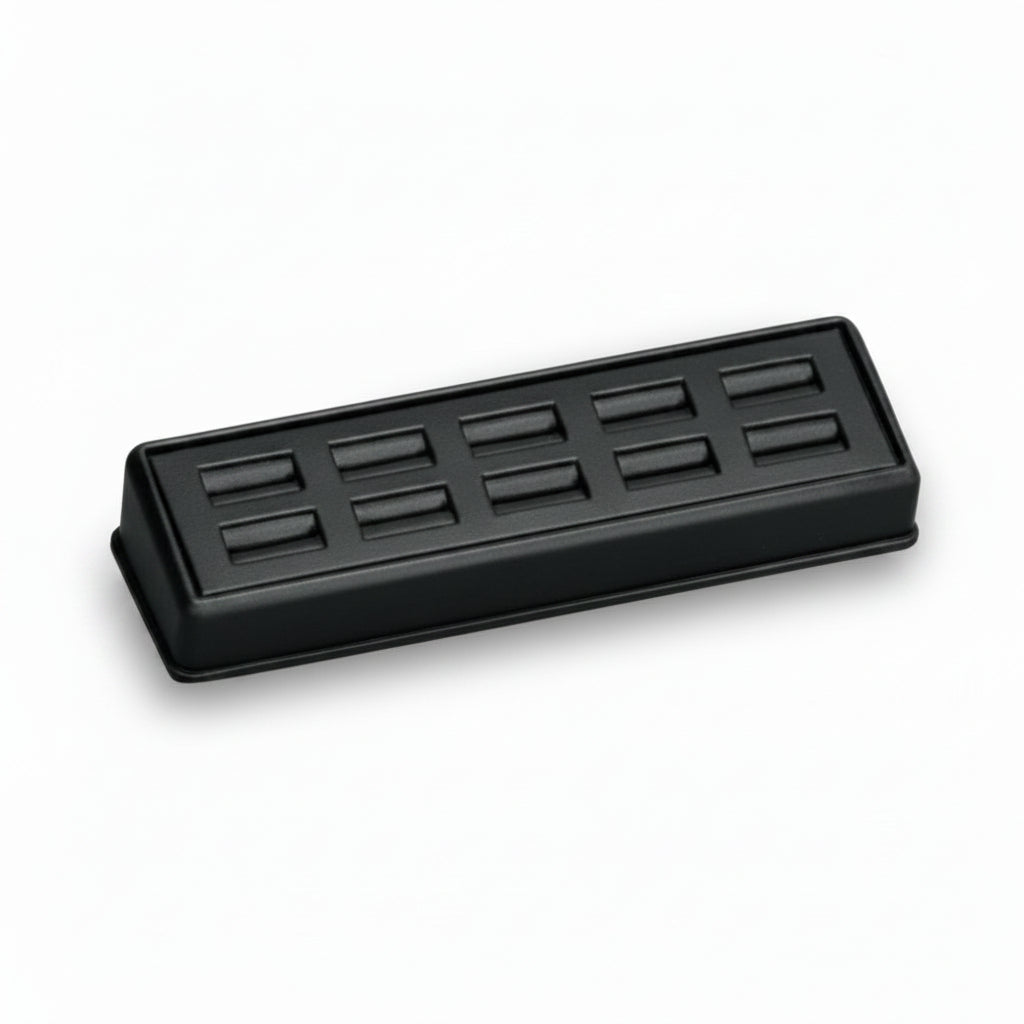 Black Leatherette 9 Ring Slot Stand