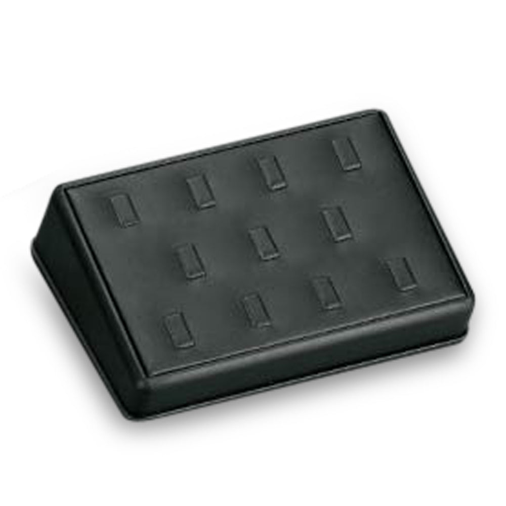 Black Leatherette 11 Clip Ring Stand