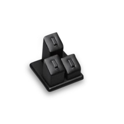 Black Leatherette 3 Clip Ring Tower
