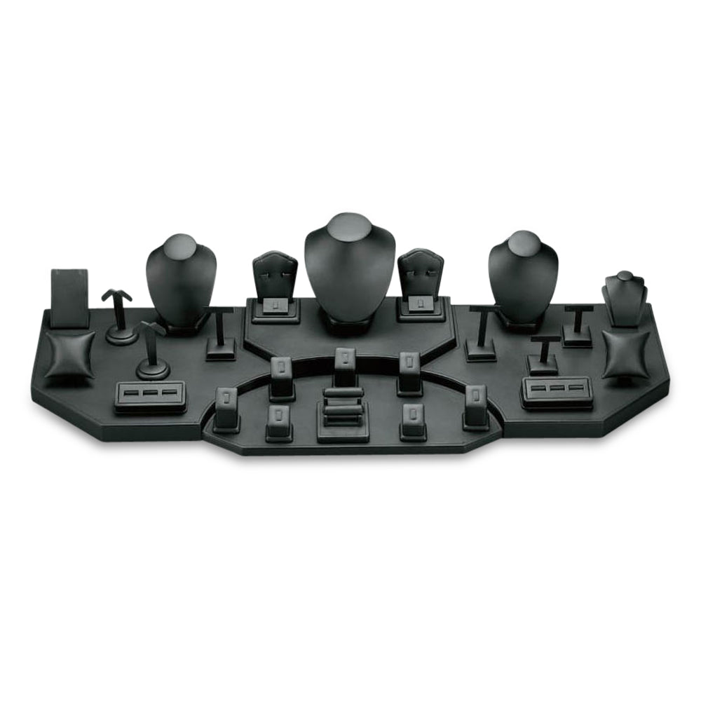 4' Black Leatherette Showcase Display Set