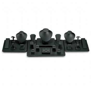 Black Leatherette Showcase Display Set