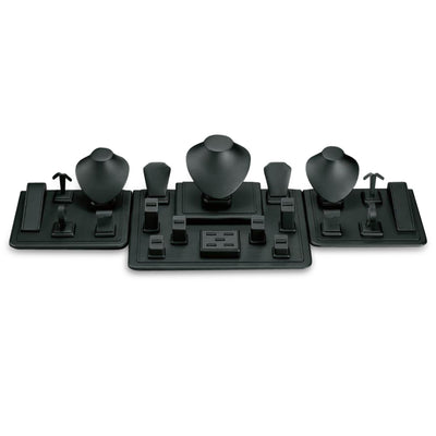 Black Leatherette Showcase Display Set