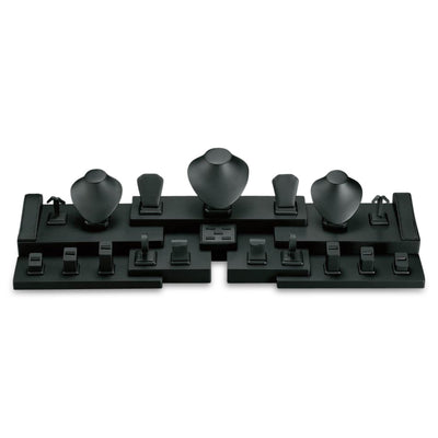 Black Leatherette Showcase Display Set