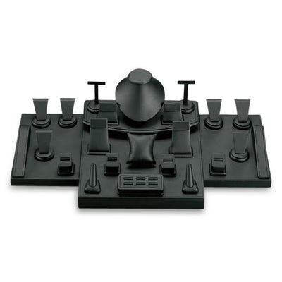 Black Leatherette Showcase Display Set