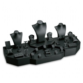 Black Leatherette Showcase Display Set