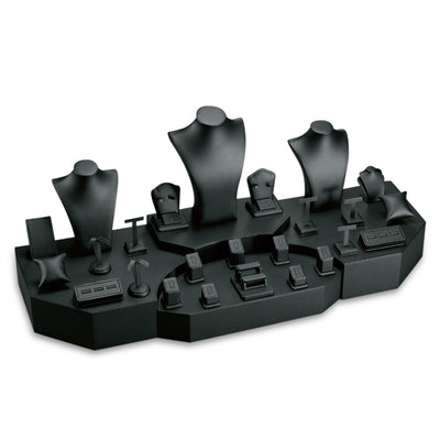 Black Leatherette Showcase Display Set