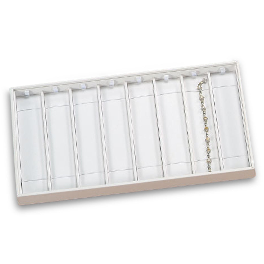 White Leatherette 8 Bracelet/Watch Tray