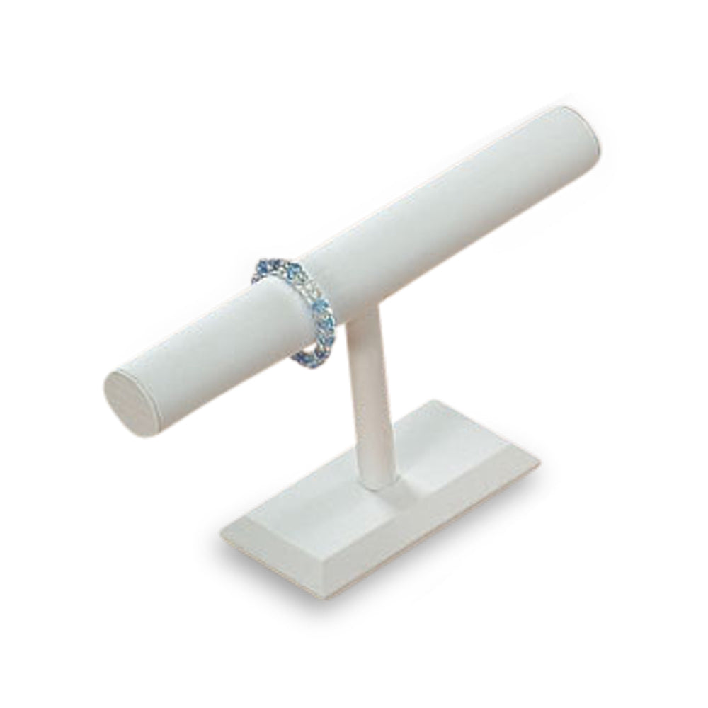 White Leatherette Medium Bangle T-Bar