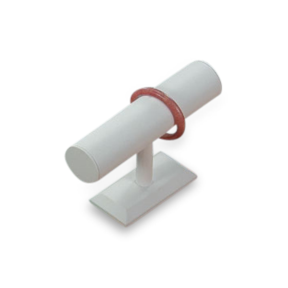 White Leatherette Bangle T-Bar