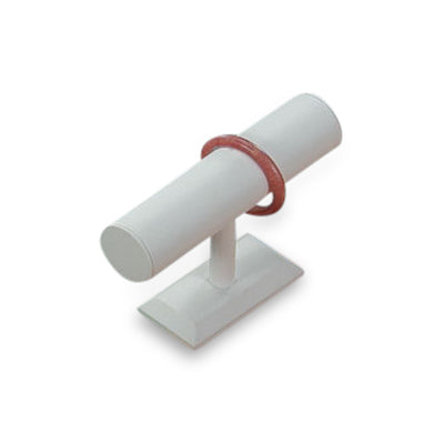 White Leatherette Bangle T-Bar