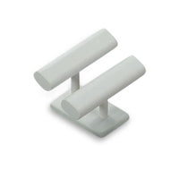 White Leatherette Twin Watch T Bar