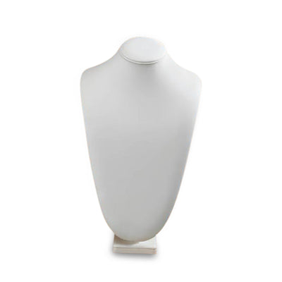 White Leatherette 2X-Large Wood Neckform Stand