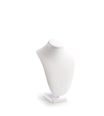 White Leatherette X-Large Wood Neckform Stand