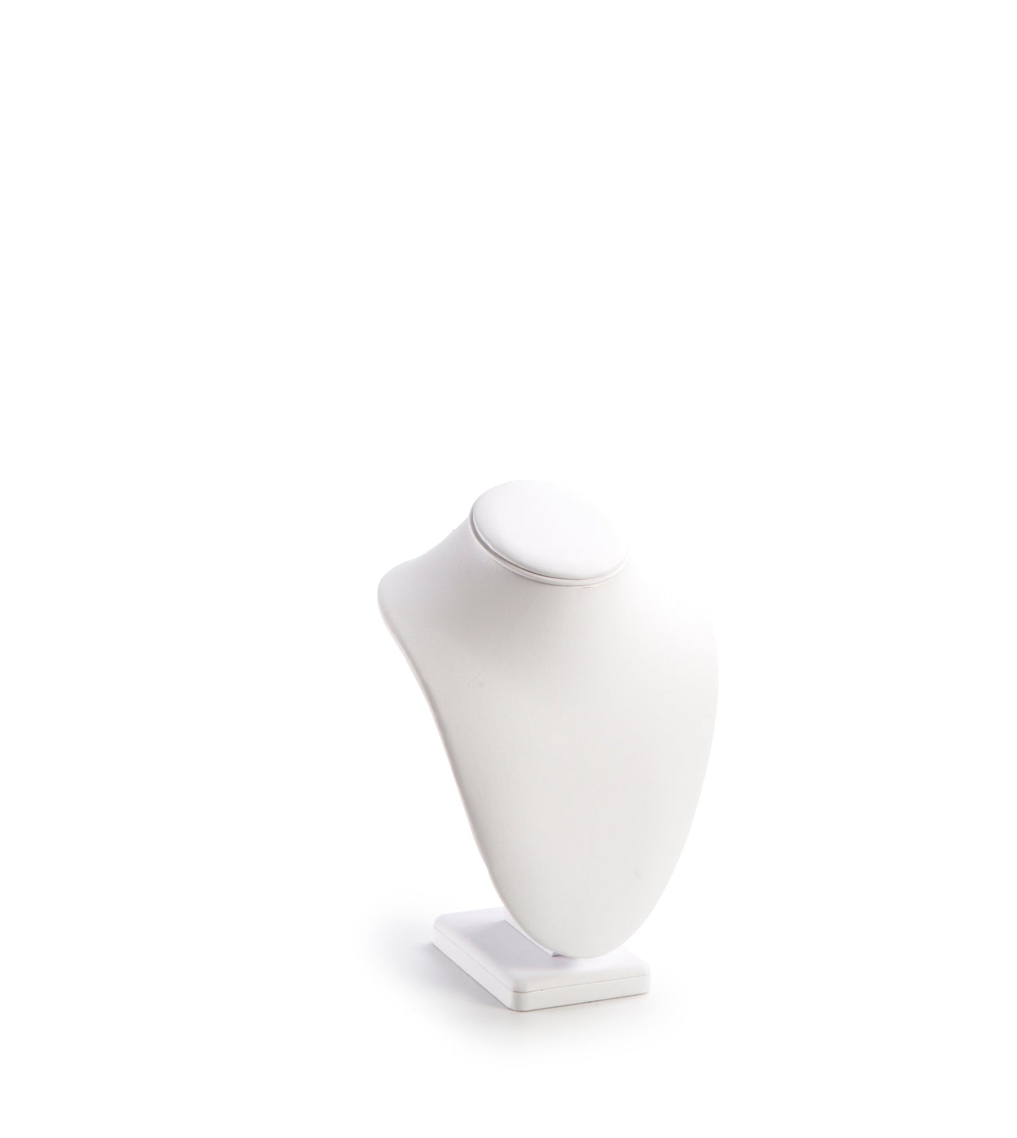White Leatherette Large Wood Neckform Stand