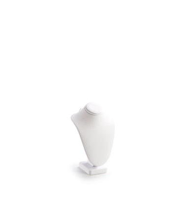 White Leatherette Medium Wood Neckform Stand