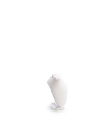 White Leatherette Small Wood Neckform Stand