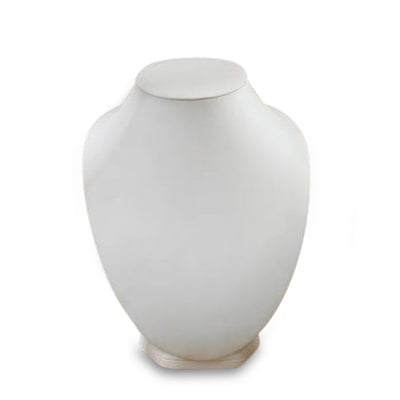 White Leatherette X-Large Wood Neckform Stand