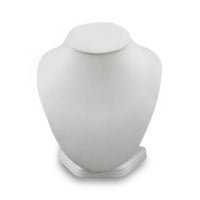 White Leatherette Medium Wood Neckform Stand