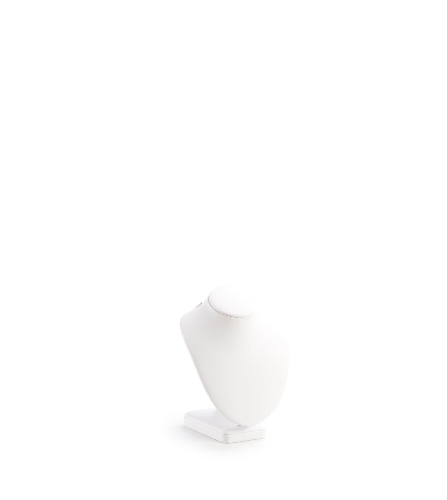 White Leatherette Small Wood Neckform Stand
