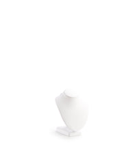 White Leatherette Small Wood Neckform Stand
