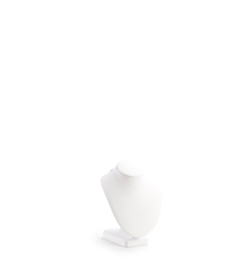 White Leatherette Small Wood Neckform Stand