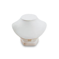 White Leatherette Medium Wood Neckform Stand