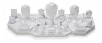 White Leatherette 4' Showcase Display Set