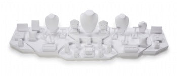 White Leatherette 5' Showcase Display Set