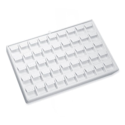White Leatherette 45 Earring Tree Tray