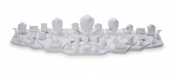 White Leatherette 6' Showcase Display Set